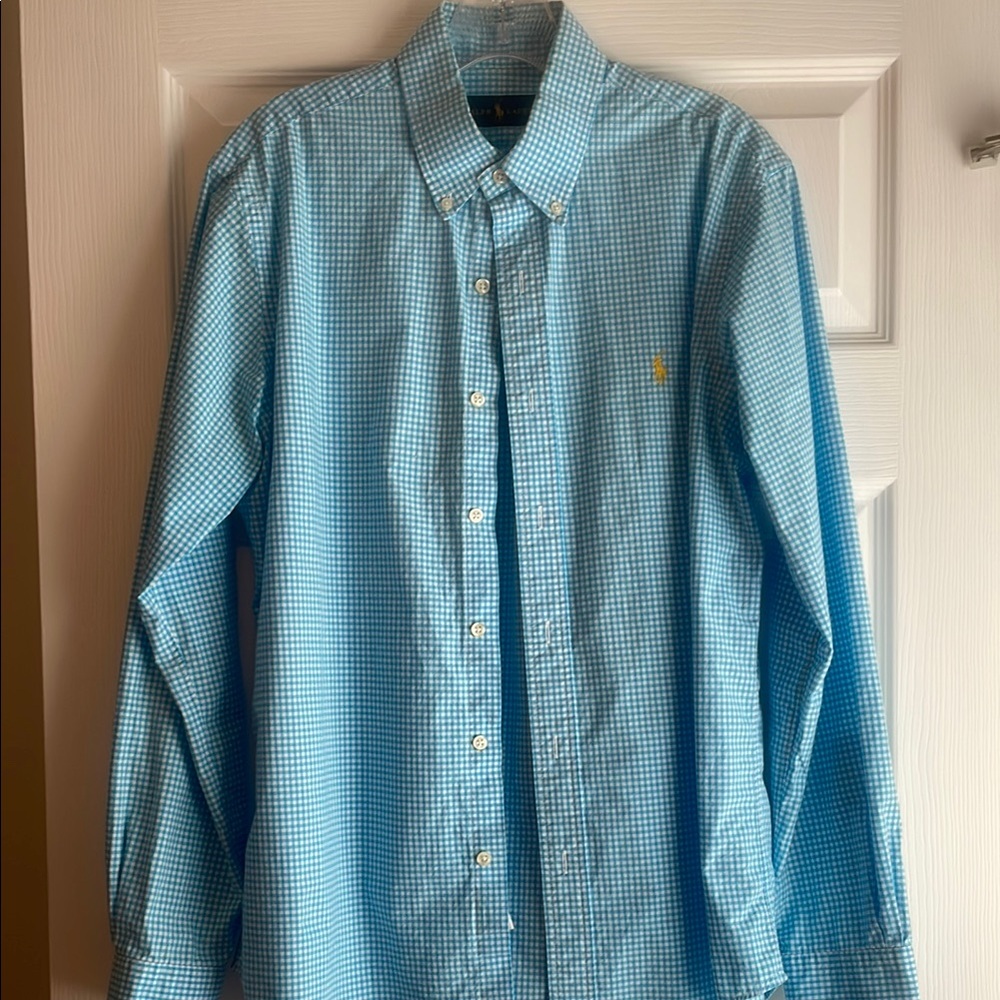 Blue Casual Button Down Shirt with Classic Collar